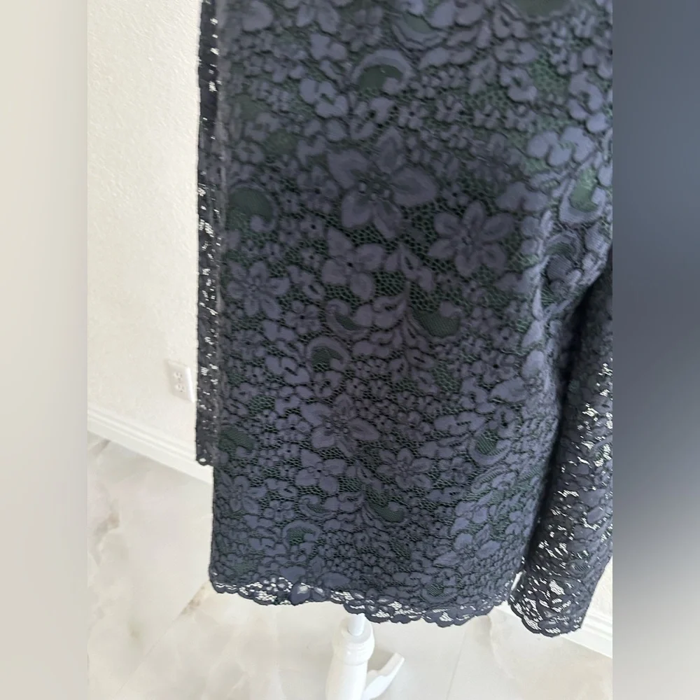 Tory Burch Navy Floral Lace Blouse